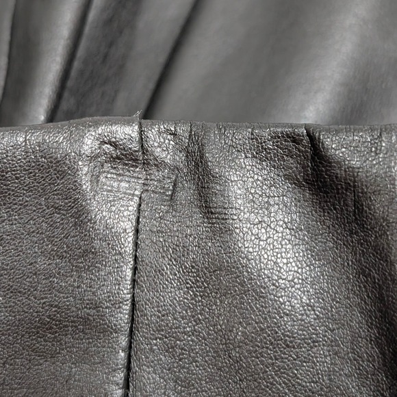 Alex Garfield Black Leather Knee Length Pencil Skirt Size 6 Made in USA - Picture 9 of 11